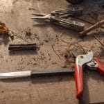 gardening, work table, tool, pruning shears, knife, clutter, wooden table, workshop, work, pruning shears, pruning shears, pruning shears, clutter, clutter, clutter, clutter, clutter, workshop