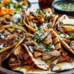 crispy carnitas tacos with garden veggies