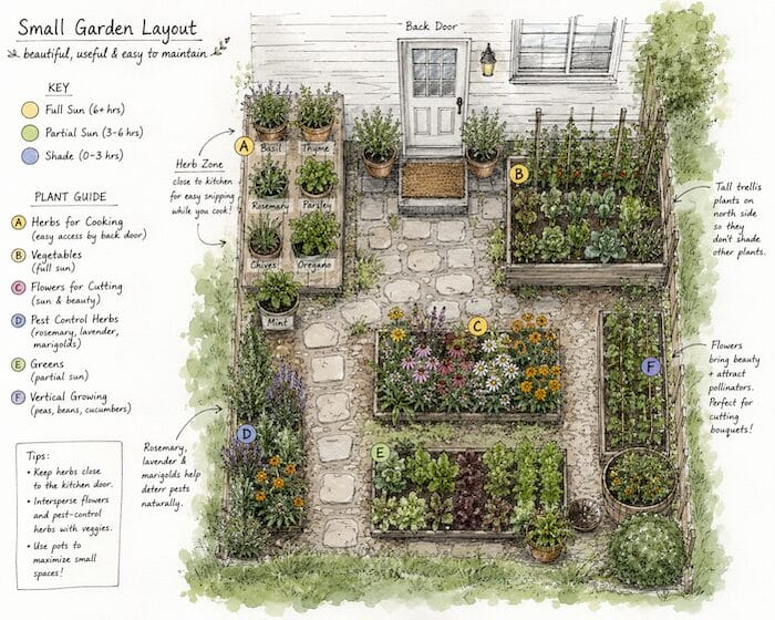 small garden layout map
