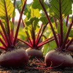 beets growing in garden