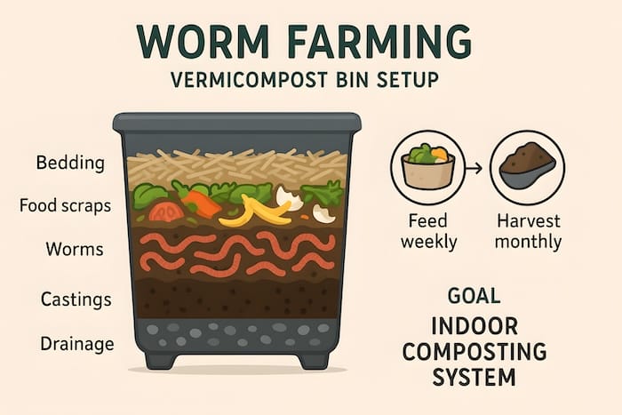 worm farming bin