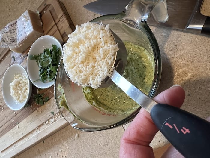 pesto with Parmesan cheese