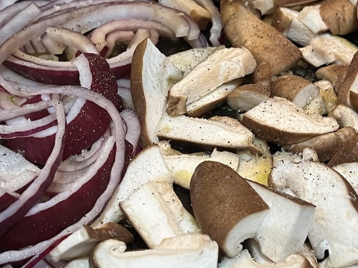 mushrooms and onions