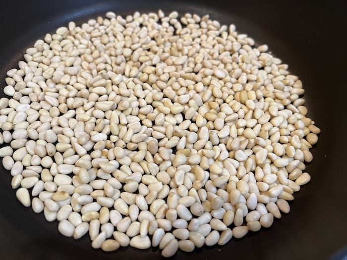 roasting pine nuts