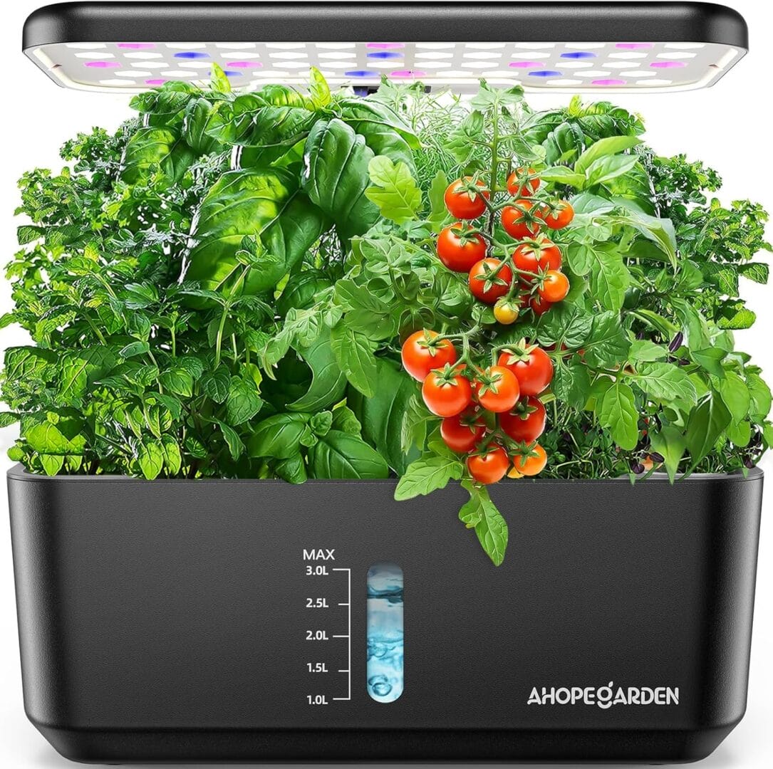 iDOO indoor hydroponic herb garden kit with LED grow light