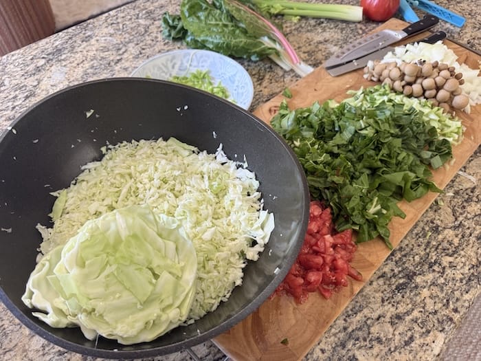 chopped vegetables for casserole