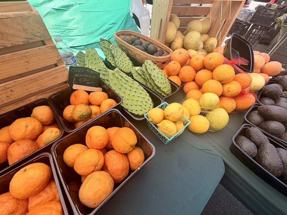 nopales and more veggies at escondido farmers market