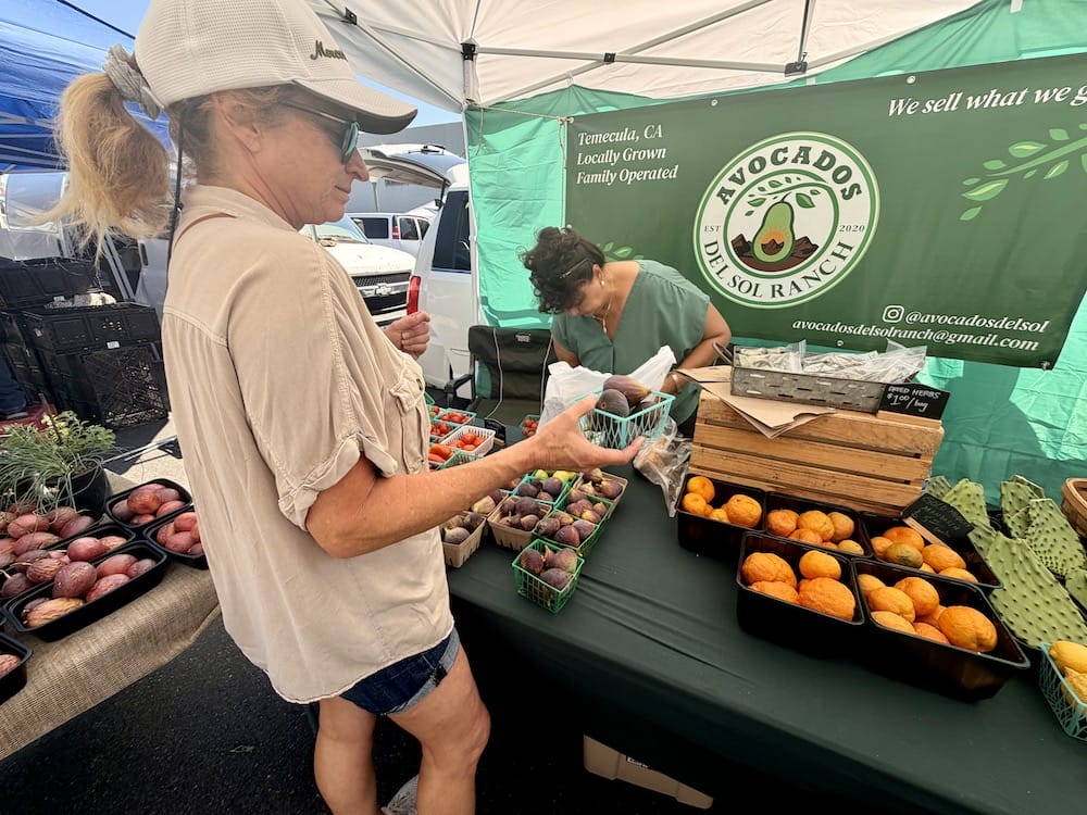farmers market banner and Nicole Stark