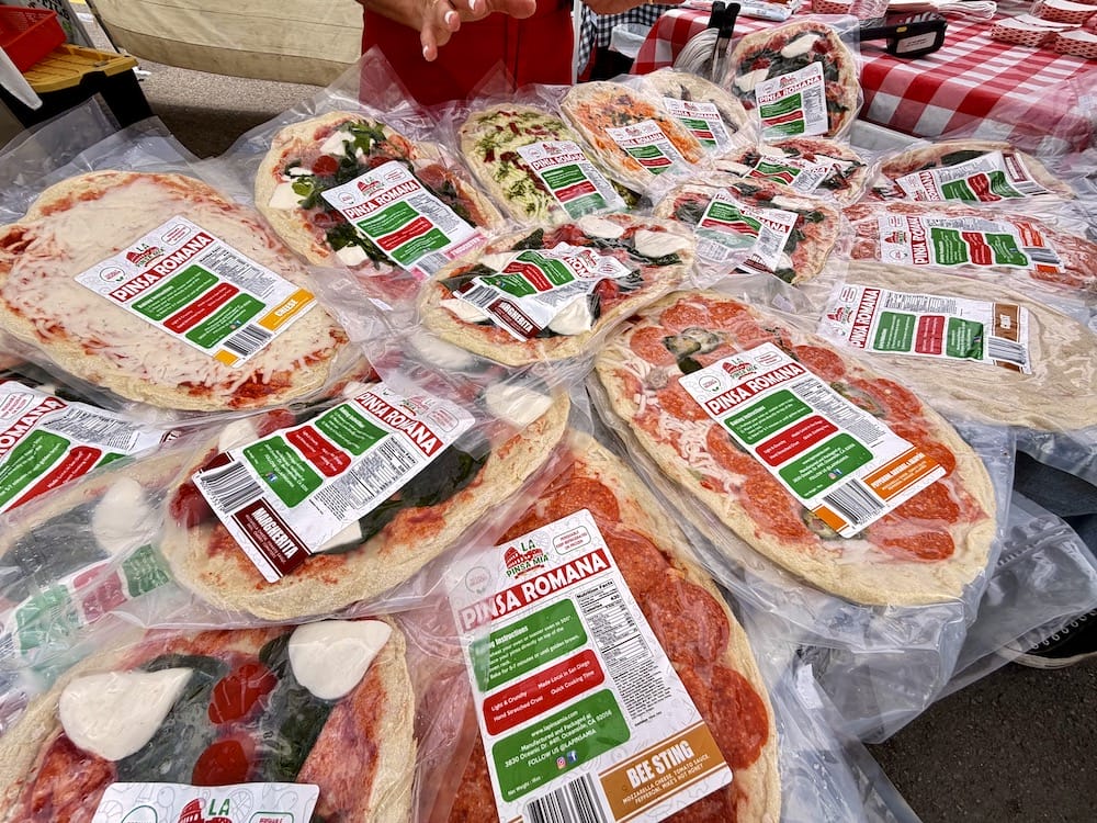 pizzas at the farmers market in carlsbad